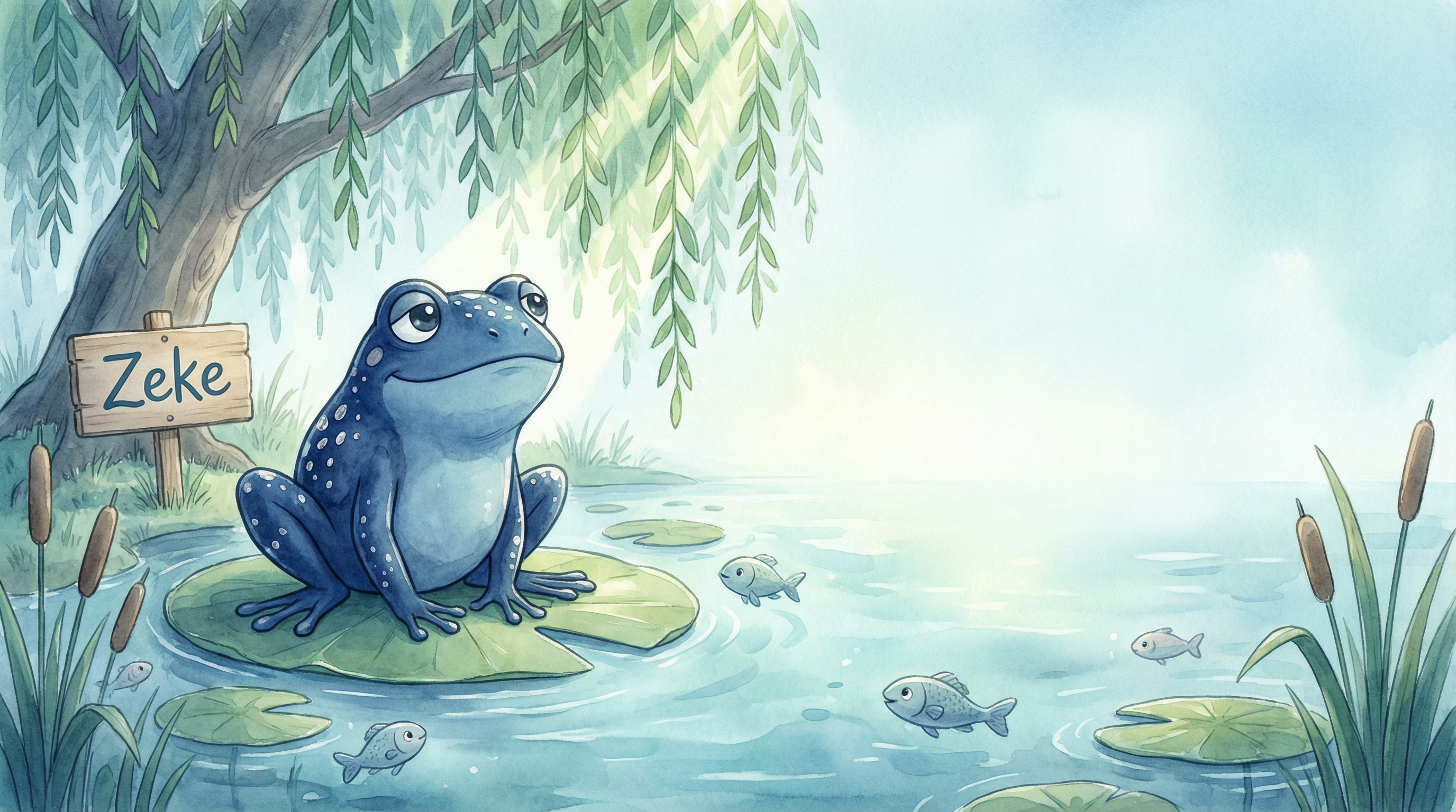 Zeke the blue frog